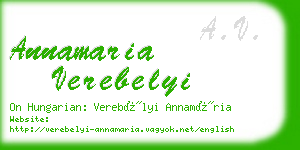 annamaria verebelyi business card
